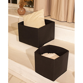 Короб для хранения тканевый Attache 310х310х300 мм без крышки черный