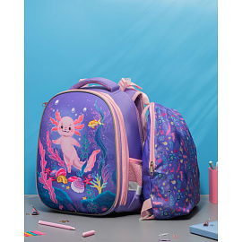 Ранец Комус Класс Аксолотль фиолетовый с двумя отделениями (с наполнителем)
