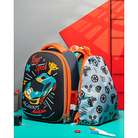 Ранец Комус Класс Your Speed синий с двумя отделениями (с наполнителем)