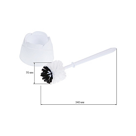 Ерш для унитаза OfficeClean, с подставкой, пластик, белый фото Ерш для унитаза OfficeClean, с подставкой, пластик, белый