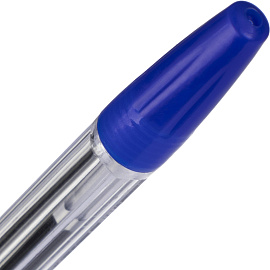 Ручка шариковая неавтоматическая Attache Velex X синяя (толщина линии 0.5 мм, корпус прозрачный)