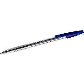 Ручка шариковая неавтоматическая Attache Velex X синяя (толщина линии 0.5 мм, корпус прозрачный)