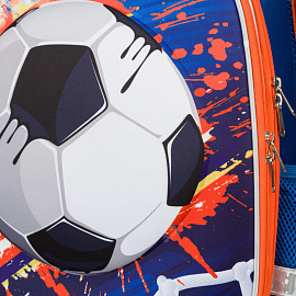 Ранец Комус Класс 3D football синий с двумя отделениями