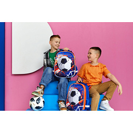 Ранец Комус Класс 3D football синий с двумя отделениями