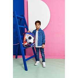 Ранец Комус Класс 3D football синий с двумя отделениями