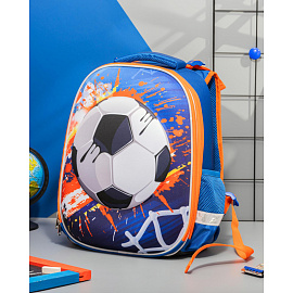 Ранец Комус Класс 3D football синий с двумя отделениями