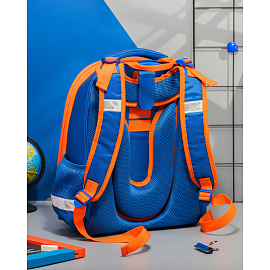 Ранец Комус Класс 3D football синий с двумя отделениями