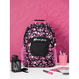 Рюкзак + мешок ортопедический Комус Класс Complex Sakura Black чёрный/розовый фото Рюкзак + мешок ортопедический Комус Класс Complex Sakura Black чёрный/розовый