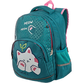 Рюкзак ортопедический Комус Класс Air Meow бирюзовый фото Рюкзак ортопедический Комус Класс Air Meow бирюзовый