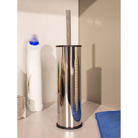 Ершик для унитаза Luscan настенный с подставкой из нержавеющей стали цилиндрический серебристый