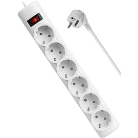Сетевой фильтр Defender DFS 153 на 6 розеток 3 метра белый (99490) фото Сетевой фильтр Defender DFS 153 на 6 розеток 3 метра белый (99490)