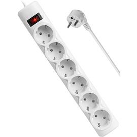 Сетевой фильтр Defender DFS 155 на 6 розеток 5 метров белый (99493) фото Сетевой фильтр Defender DFS 155 на 6 розеток 5 метров белый (99493)