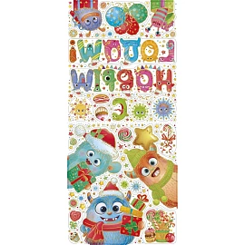 Наклейка на окно НГ Зверята с подарками, с раскраской, 84x38см 90311