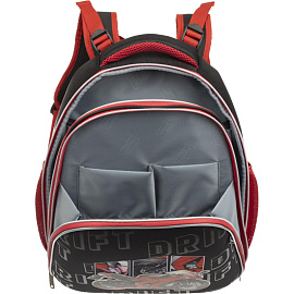 Ранец Комус Класс Basic Urban Moto анатомический черный с двумя отделениями