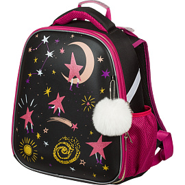 Ранец Комус Класс Basic Звездное небо анатомический черный с двумя отделениями