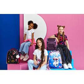 Ранец Комус Класс Basic Звездное небо анатомический черный с двумя отделениями