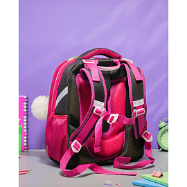 Ранец Комус Класс Basic Звездное небо анатомический черный с двумя отделениями