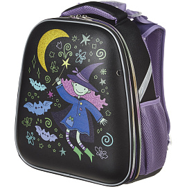 Ранец Комус Класс Basic Ведьмочка анатомический черный с двумя отделениями