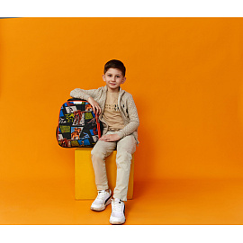 Ранец Комус Класс Basic Дино Комикс анатомический синий с двумя отделениями