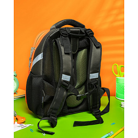 Ранец Комус Класс Basic Дино Комикс анатомический синий с двумя отделениями