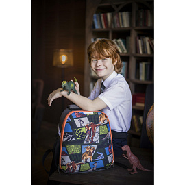 Ранец Комус Класс Basic Дино Комикс анатомический синий с двумя отделениями