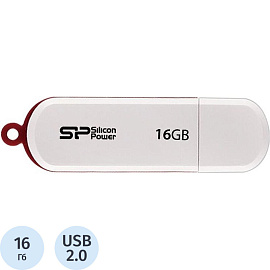 Флешка USB 2.0 16 ГБ Silicon Power Luxmini 320 белая (SP016GbUF2320V1W)
