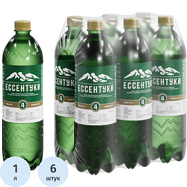 Вода минеральная Ессентуки №4 лечебно-столовая газированная 1 л