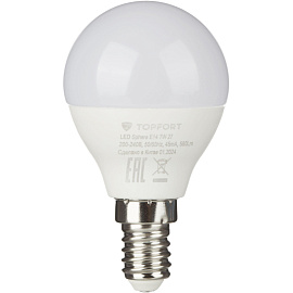 Лампа светодиодная TOPFORT 7 Вт E14 G 2700 К 560 Лм матовая