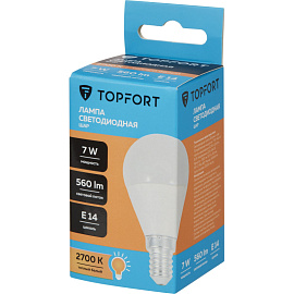 Лампа светодиодная TOPFORT 7 Вт E14 G 2700 К 560 Лм матовая