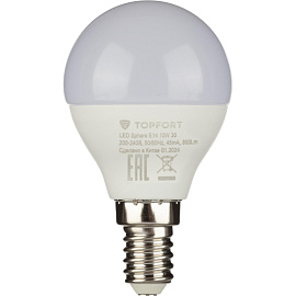 Лампа светодиодная TOPFORT 10 Вт E14 G 3000 К 800 Лм матовая