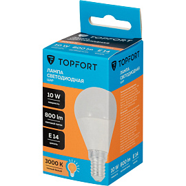 Лампа светодиодная TOPFORT 10 Вт E14 G 3000 К 800 Лм матовая