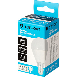 Лампа светодиодная TOPFORT 10 Вт E14 G 4000 К 800 Лм матовая