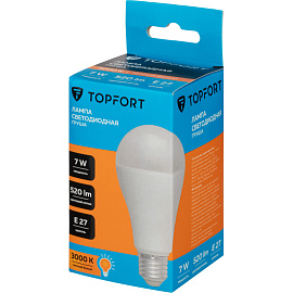 Лампа светодиодная TOPFORT 7 Вт E27 A 3000 К 520 Лм матовая