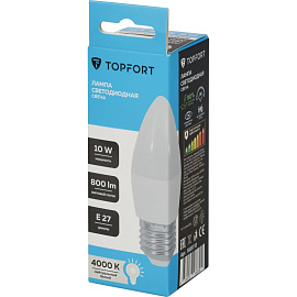 Лампа светодиодная TOPFORT 10 Вт E27 C 4000 К 800 Лм матовая