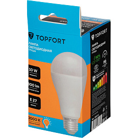 Лампа светодиодная TOPFORT 10 Вт E27 A 3000 К 800 Лм матовая
