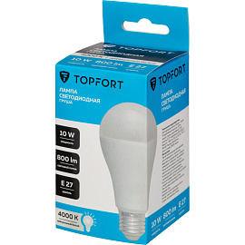 Лампа светодиодная TOPFORT 10 Вт E27 A 4000 К 800 Лм матовая