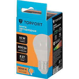 Лампа светодиодная TOPFORT 10 Вт E27 G 3000 К 800 Лм матовая