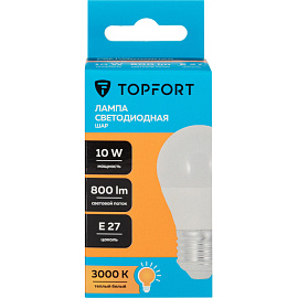 Лампа светодиодная TOPFORT 10 Вт E27 G 3000 К 800 Лм матовая