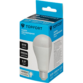 Лампа светодиодная TOPFORT 15 Вт E27 A 4000 К 1200 Лм матовая
