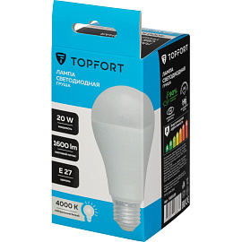 Лампа светодиодная TOPFORT 20 Вт E27 A 4000 К 1600 Лм матовая
