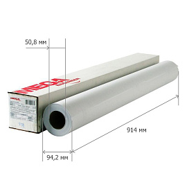 Бумага широкоформатная Комус (ProMega engineer) 120 г/кв.м, длина 30м, ширина 914мм, диаметр втулки 50,8мм фото Бумага широкоформатная Комус (ProMega engineer) 120 г/кв.м, длина 30м, ширина 914мм, диаметр втулки 50,8мм