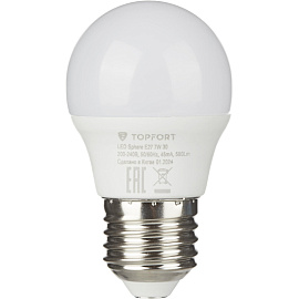 Лампа светодиодная TOPFORT 7 Вт E27 G 3000 К 560 Лм матовая