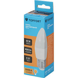 Лампа светодиодная TOPFORT 10 Вт E27 C 3000 К 800 Лм матовая