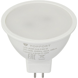 Лампа светодиодная TOPFORT 6 Вт GU5.3 MR 4000 К 480 Лм матовая