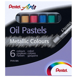 Пастель масляная Pentel Arts круглая 6 цветов в картонной коробке