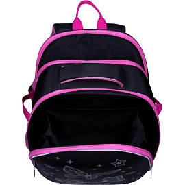 Ранец Комус Класс Gloss Галографик Батерфляй черный с двумя отделениями