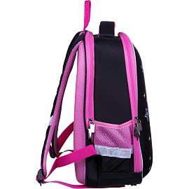 Ранец Комус Класс Gloss Галографик Батерфляй черный с двумя отделениями