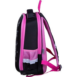 Ранец Комус Класс Gloss Галографик Батерфляй черный с двумя отделениями