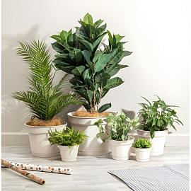 Горшок для цветов с поддоном Idiland Mint 10.7 л светло-бежевый (22.7x31 см)