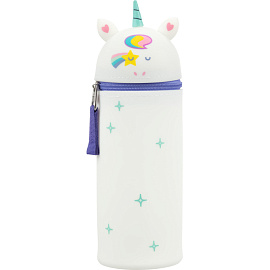 Пенал-тубус односекционный Комус Класс Единорог белый